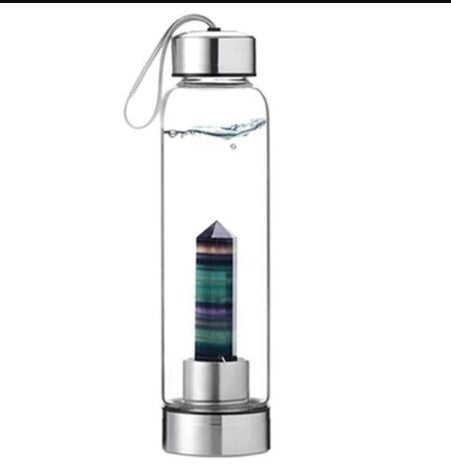 Crystal Infused Glass Water Bottle – Energize Your Hydration