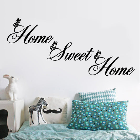 "Home Sweet Home" Carved Wall Sticker – Modern Décor