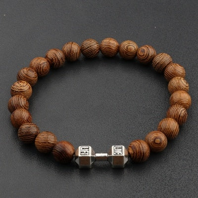 Wood & Onyx Bead Bracelet – Boho Meditation Style