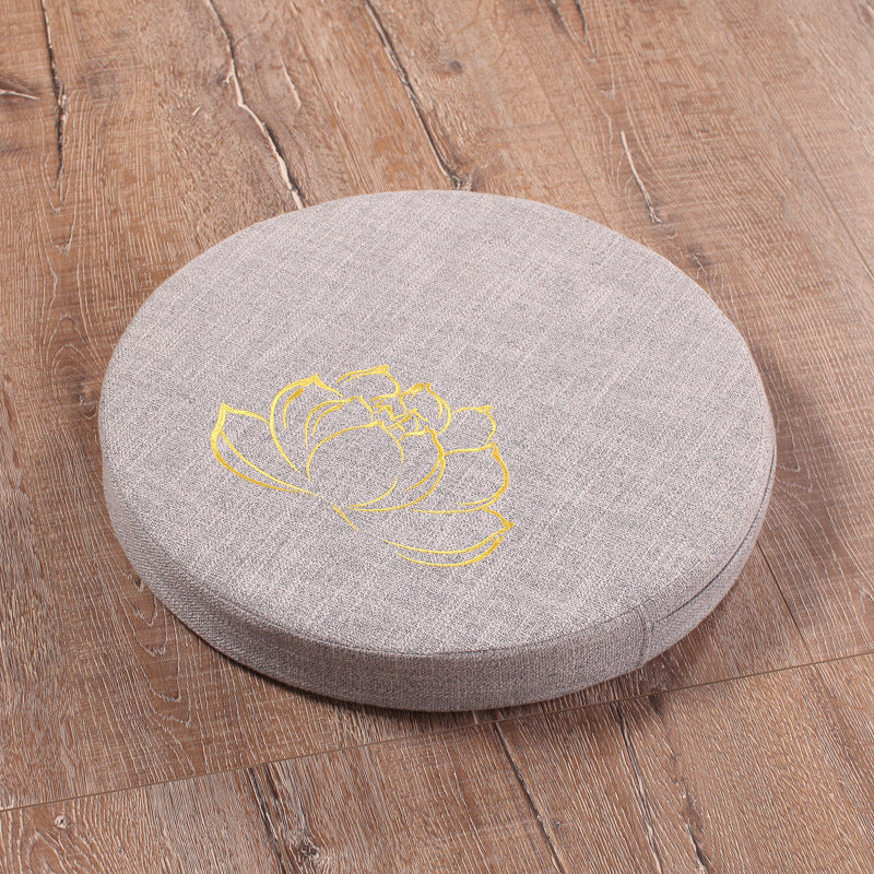 Embroidered Linen Meditation Cushion – Lotus Floor Futon