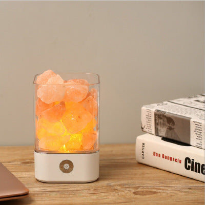 USB Himalayan Salt Lamp – Purifying Crystal Night Light