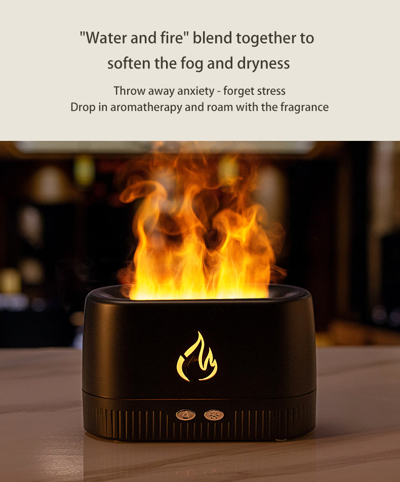 Flame Effect Aroma Diffuser – Ultrasonic Essential Oil Humidifier