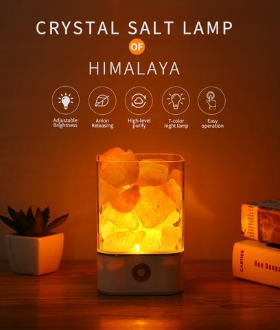 USB Himalayan Salt Lamp – Purifying Crystal Night Light