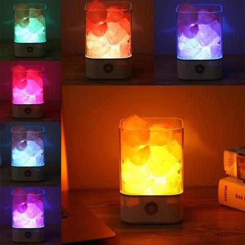 USB Himalayan Salt Lamp – Purifying Crystal Night Light