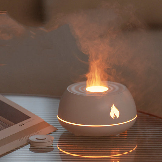 Flame Aroma Diffuser – 7-Color LED Essential Oil Humidifier