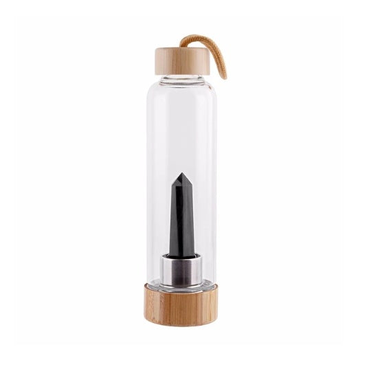 Crystal Infused Glass Water Bottle – Energize Your Hydration