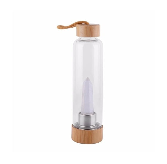 Crystal Infused Glass Water Bottle – Energize Your Hydration