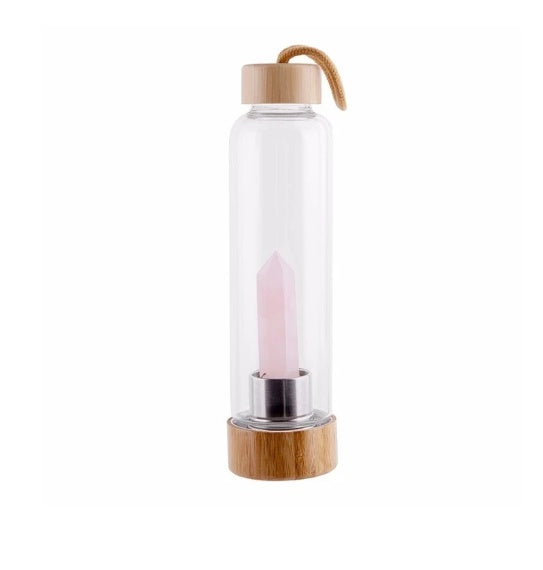 Crystal Infused Glass Water Bottle – Energize Your Hydration