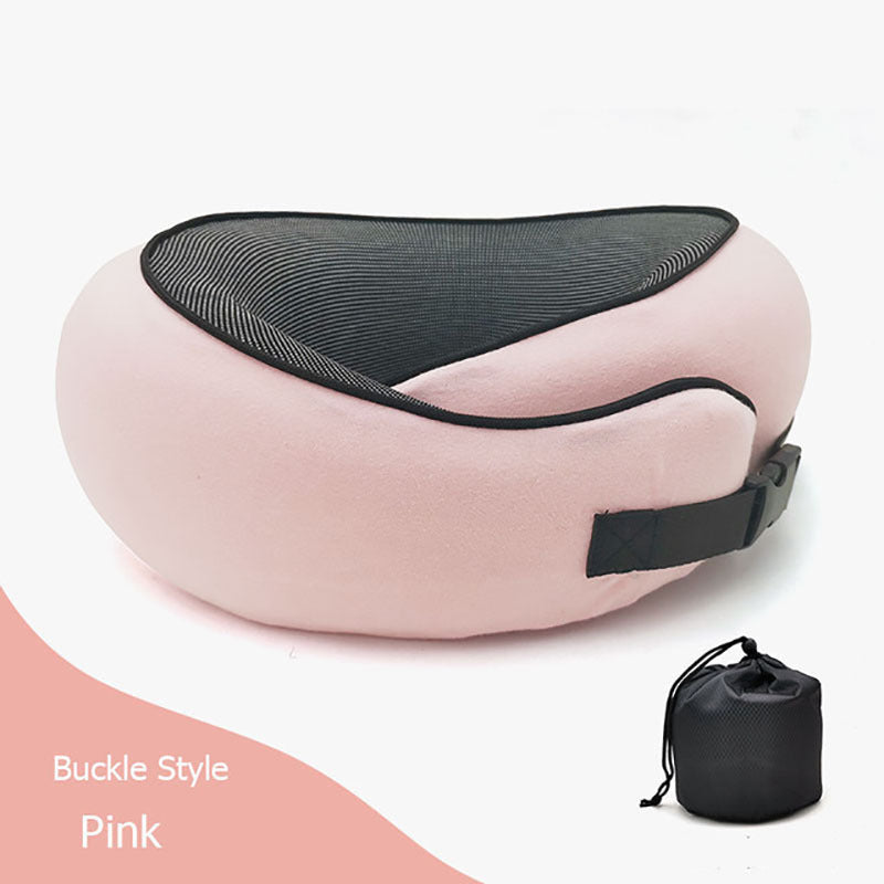 Memory Foam Travel Neck Pillow pink
